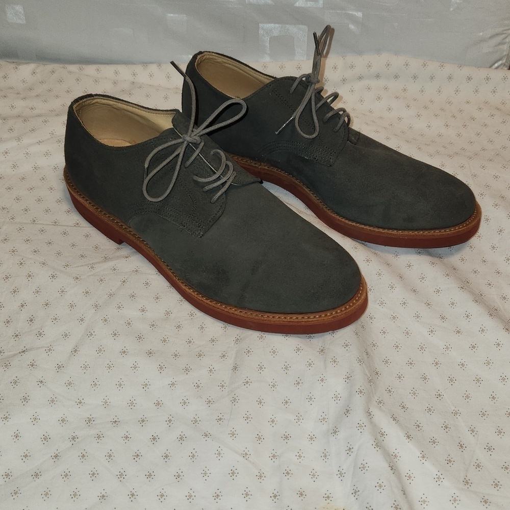 NWOT Walk-Over Derby gray suede men's lace-up shoes sz 10